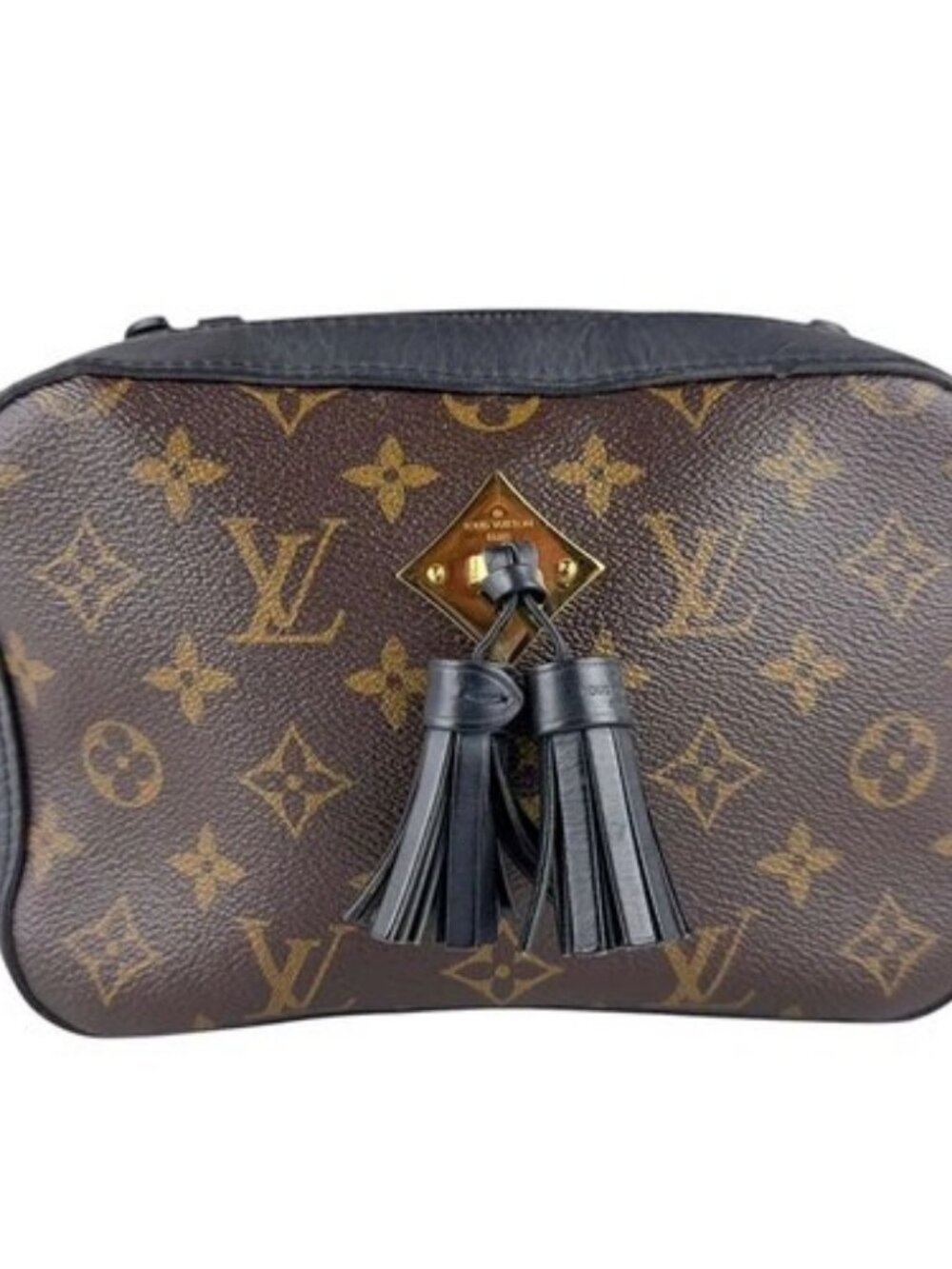 Auth LOUIS VUITTON Monogram Saintonge Shoulder Bag Brown/Black M43555 - z9218